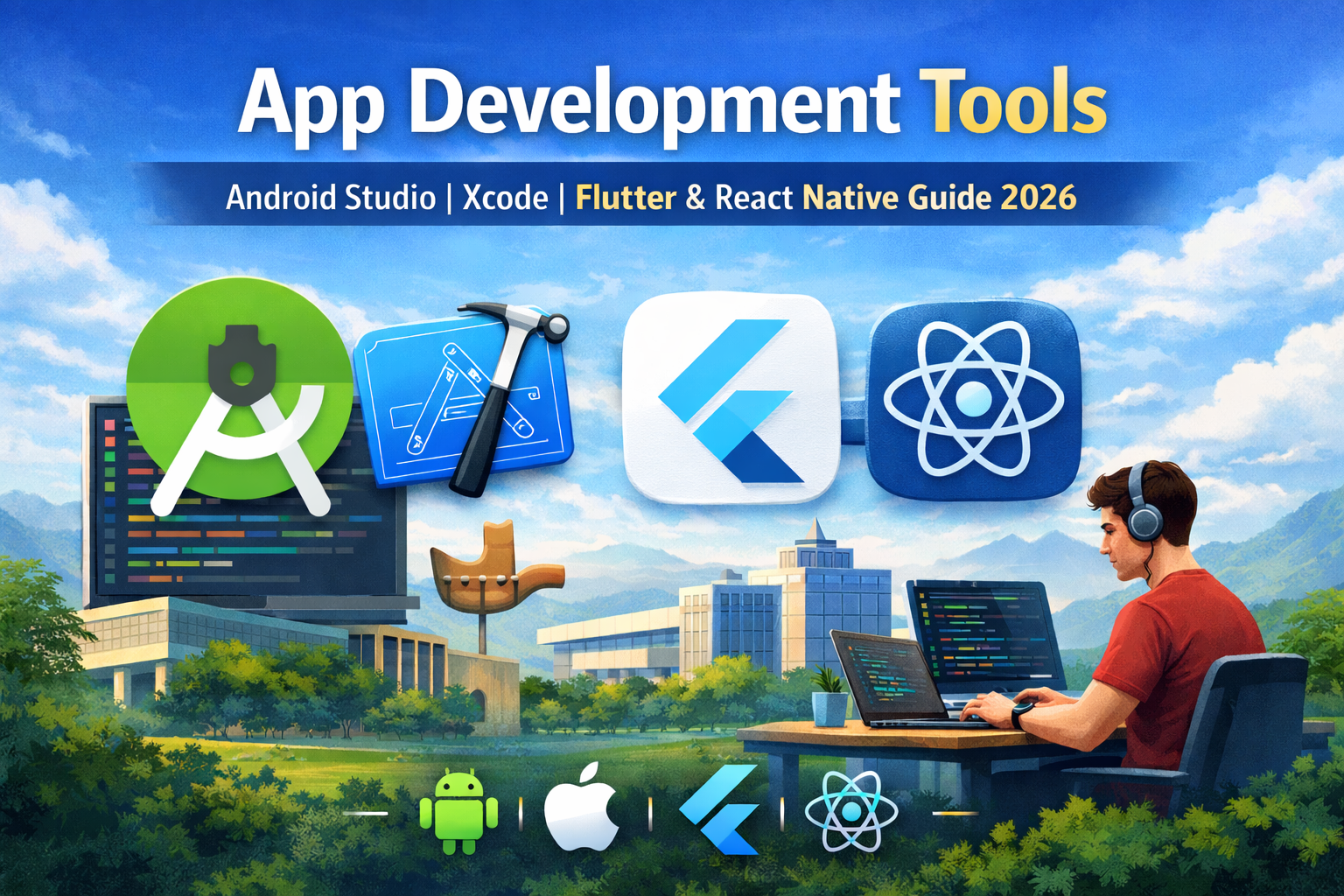 App Development Tools : Android Studio, Xcode, Flutter & React Native Guide (2026)