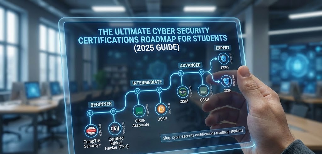 The Ultimate Cyber Security Certifications Roadmap for Students (2025 Guide) Slug: cyber-security-certifications-roadmap-students