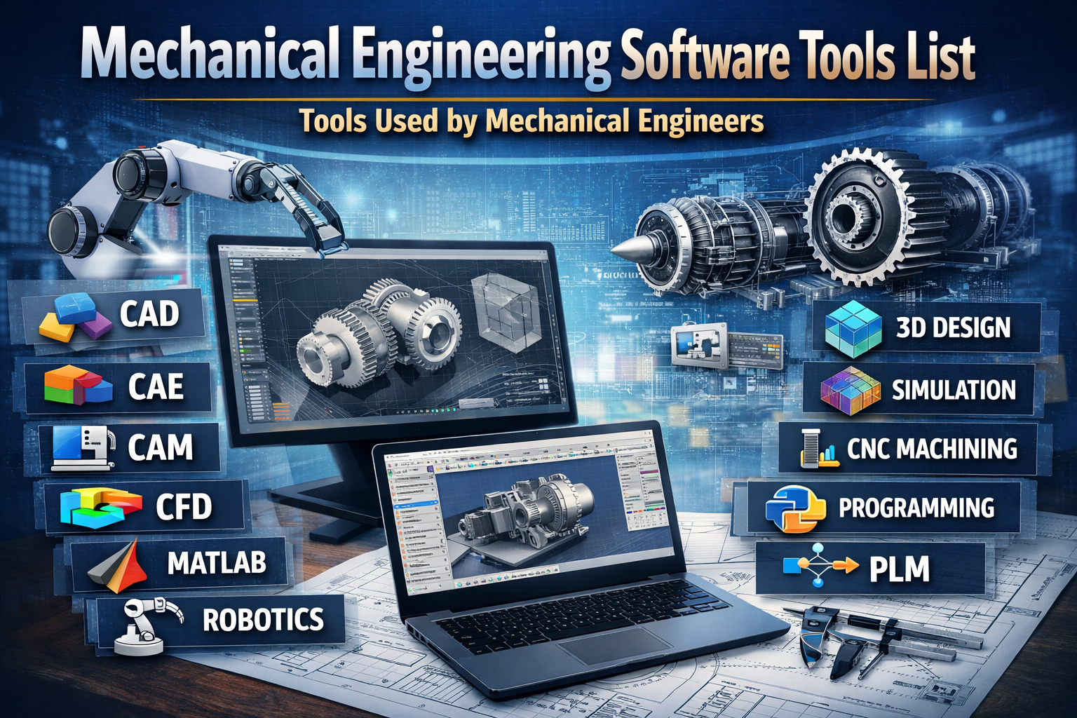Mechanical Engineering Software Tools List | Tools Used by Mechanical Engineers