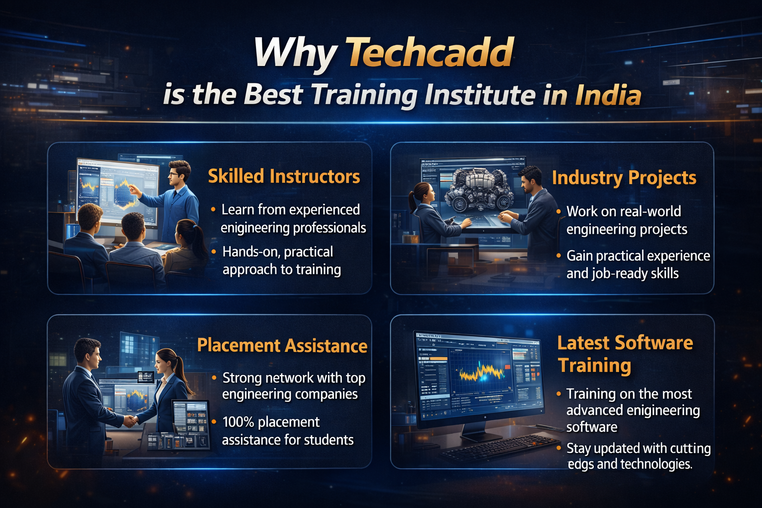 why Techcadd best training institute in India