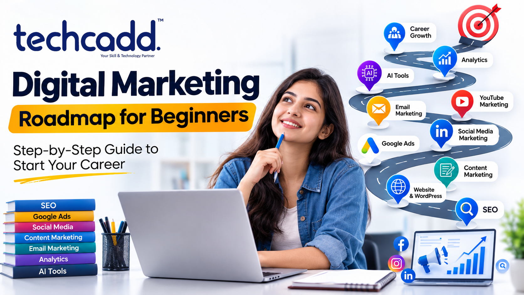 Digital Marketing Roadmap for Beginners: A Complete Step-by-Step Guide to Start Your Career in 2026 - Techcadd Blog