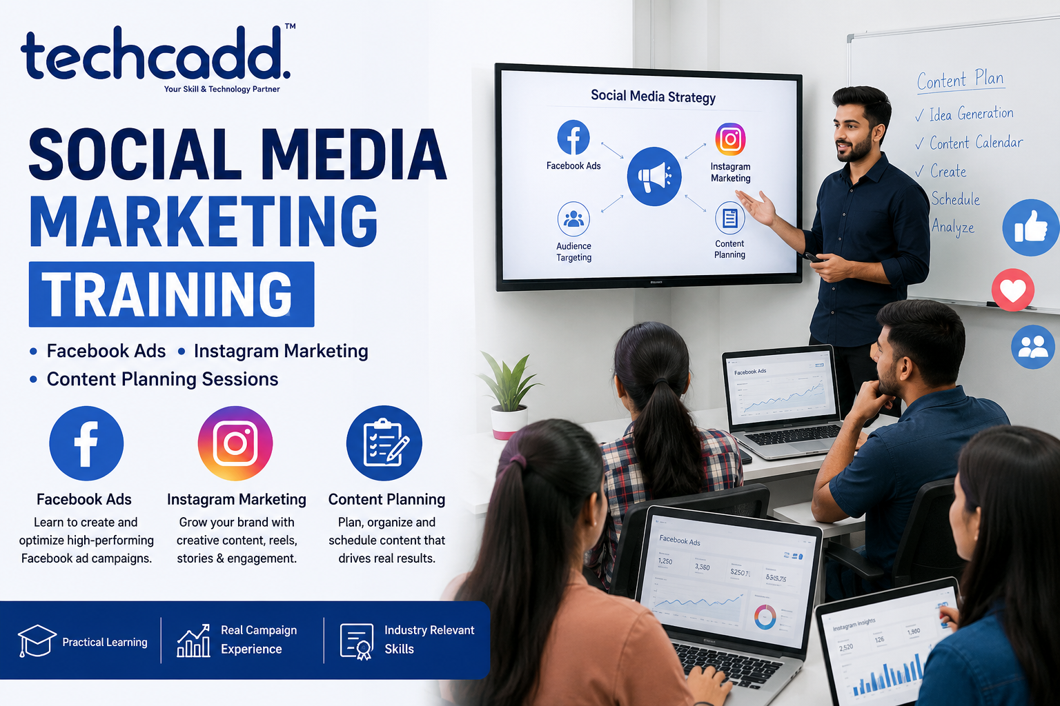 Facebook Ads, Instagram marketing, content planning sessions