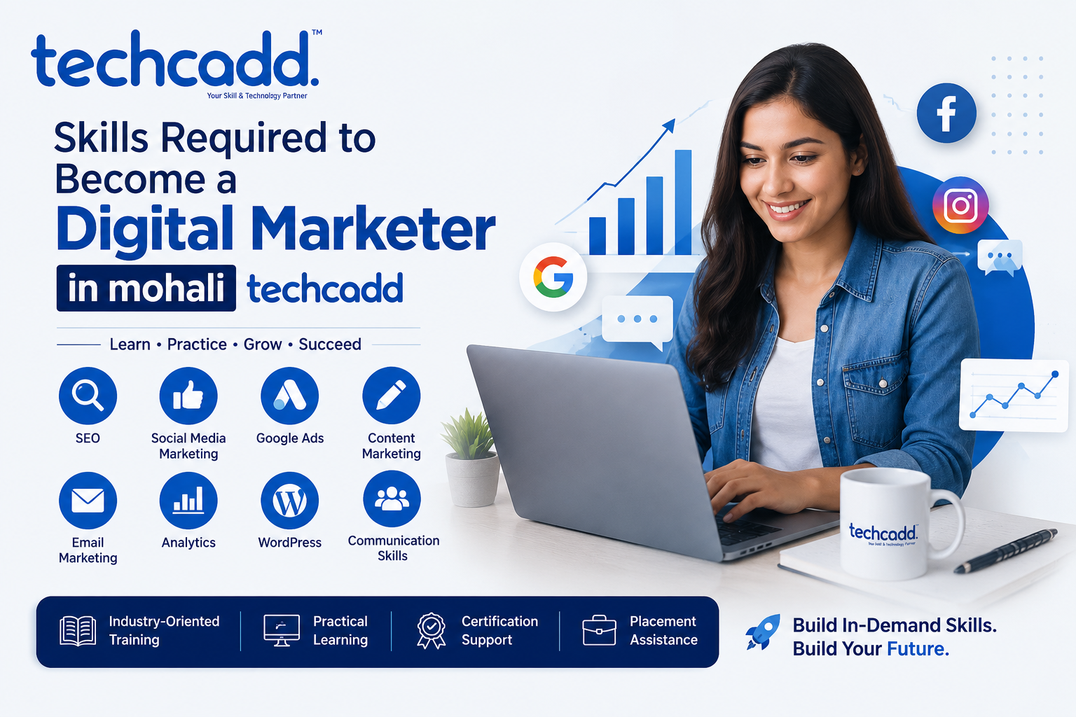 Skills Required to Become a Digital Marketer in Mohali – Complete Career Guide by Techcadd - Techcadd Blog