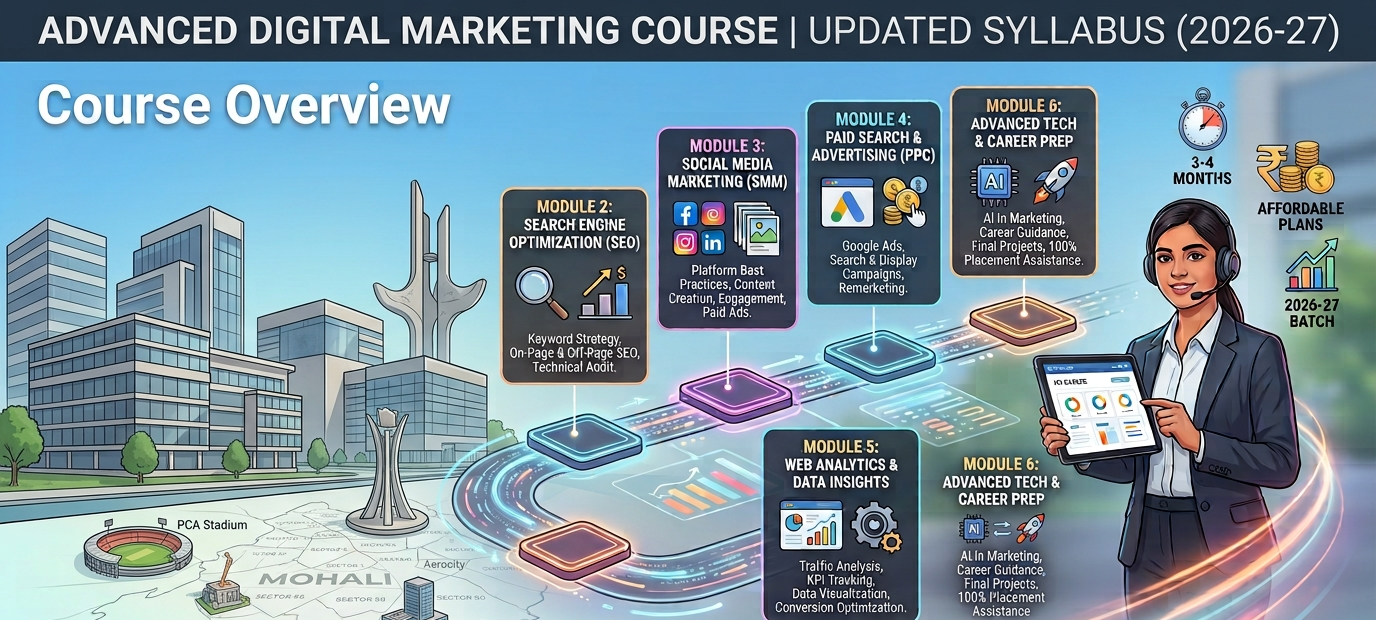 Advanced Digital Marketing Course in Mohali (SEO, PPC, SMM) — 2026–27 Updated Syllabus